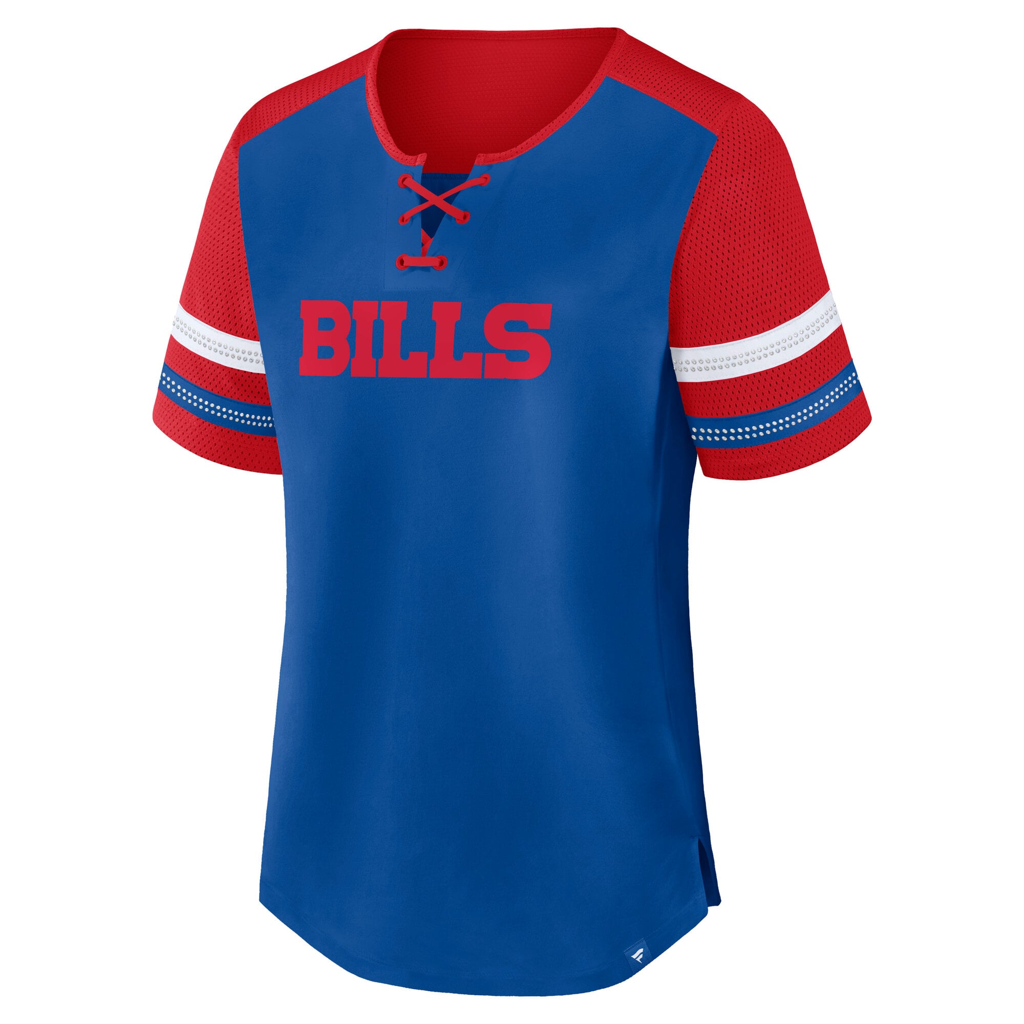 Women's Fanatics Josh Allen Royal Buffalo Bills Curl Route Athena Lace-Up Name & Number Shirt